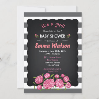 Invitation Baby shower de fleurs