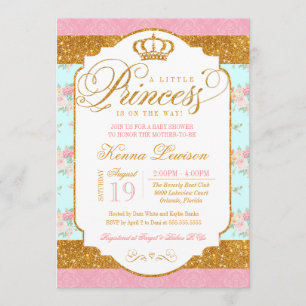 Invitation Baby shower de fleurs chic de la petite princesse 