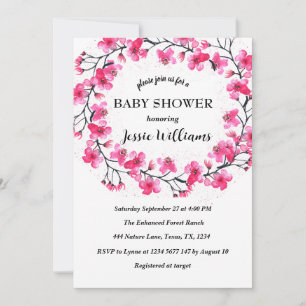 Invitation Baby shower de fleurs de cerisier Sakura