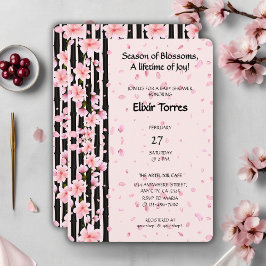 Invitation Baby shower de fleurs de cerisiers Sakura Spring