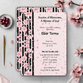 Invitation Baby shower de fleurs de cerisiers Sakura Spring