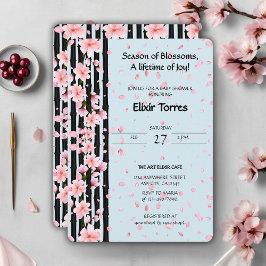 Invitation Baby shower de fleurs de cerisiers Sakura Spring