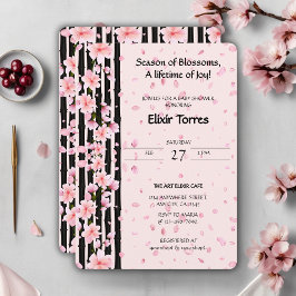 Invitation Baby shower de fleurs de cerisiers Sakura Spring