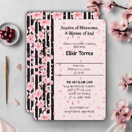 Invitation Baby shower de fleurs de cerisiers Sakura Spring