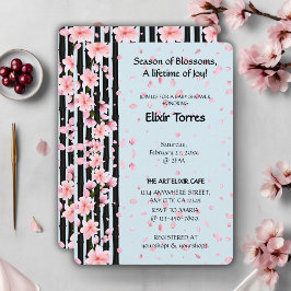 Invitation Baby shower de fleurs de cerisiers Sakura Spring