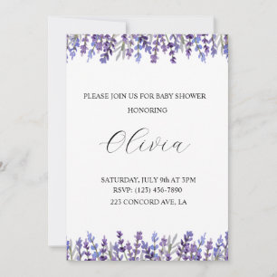 Invitation Baby shower de fleurs de couleur aquare
