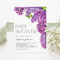 Baby shower de fleurs Lilac d'aquarelle violette
