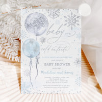 Baby shower de flocons d'hiver bleu et argent