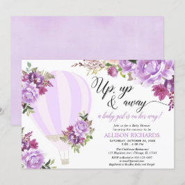 Invitation baby shower de florale de ballons à air chaud viol
