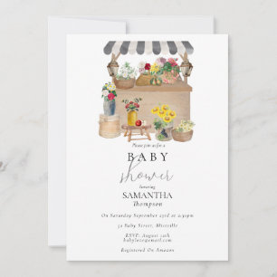 Invitation Baby shower de Flower Market de Watercolor