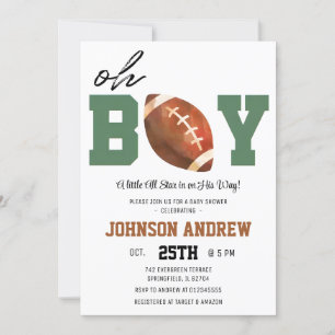 Invitation Baby shower de football américain