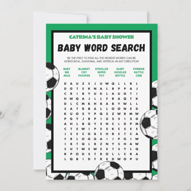 Invitation Baby shower de football, Football - Nom modifiable (Devant)