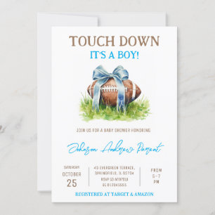 Invitation Baby shower de football pour bébé personnel