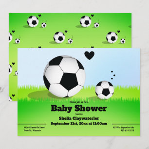 Invitation Baby shower de football sportif