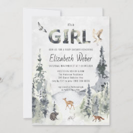 Invitation Baby shower de forêt rustique