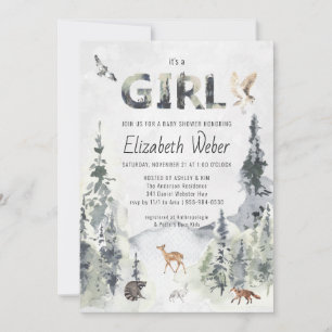 Invitation Baby shower de forêt rustique