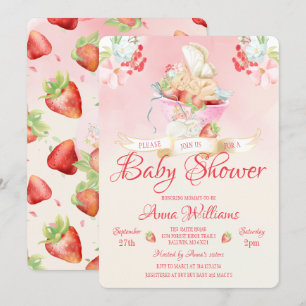 Invitation Baby shower de fraise à base d'eau