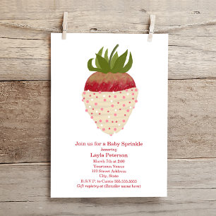 Invitation Baby shower de fraises chocolat pour bébé