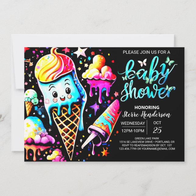 Invitation Baby shower de garçon à glace Scoop Ice Cream (Devant)