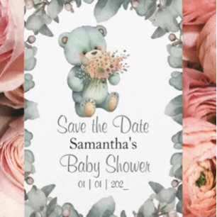 Invitation Baby shower de garçon Beary Cute