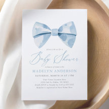 Baby shower de garçon Bowtie en aquarelle bleu