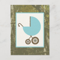 Baby shower de garçon - chariot et camouflage