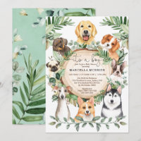 Baby shower de garçon Chiens coquelicots rustiques