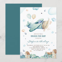 Baby shower de garçon d'avion vintage Blue Waterco