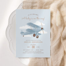 Baby shower de garçon d'avion Vintage voyage