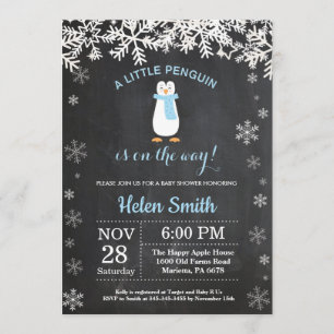 Invitation Baby shower de garçon de flocon de neige d'hiver