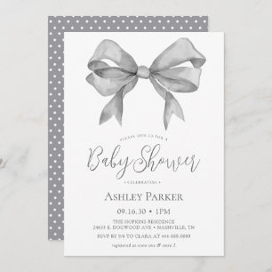Invitation Baby shower de Garçon de Grey Bow