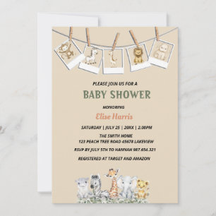 Invitation Baby shower de garçon de la jungle tropicale