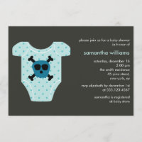 Baby shower de Garçon habillé de crâne bleu