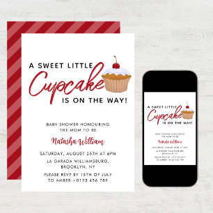 Invitation Baby shower de gâteau à la cerise douce