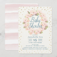 Baby shower de germe rose et or cerise