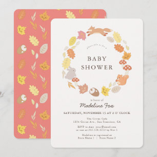 Invitation Baby shower de germes d'animaux de bois