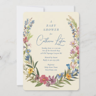 Invitation Baby shower de germes floraux de printemps
