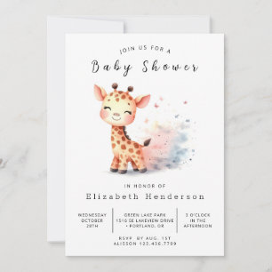 Invitation Baby shower de girafe Boho imprimable