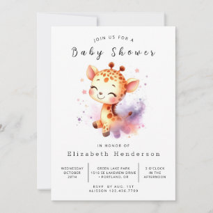 Invitation Baby shower de Giraffe Imprimable
