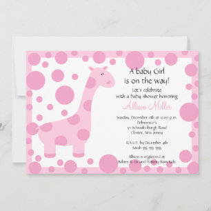 Invitation Baby shower de Giraffe rose