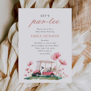 Invitation Baby Shower de golf Let's Par-tee