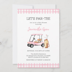 Invitation Baby shower de golf pour filles