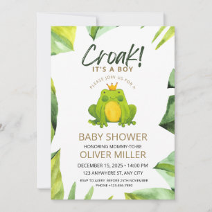 Invitation Baby shower de grenouille aquarelle