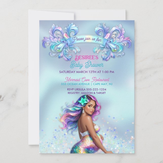 Invitation Baby shower de grossesse de maman mère (Devant)