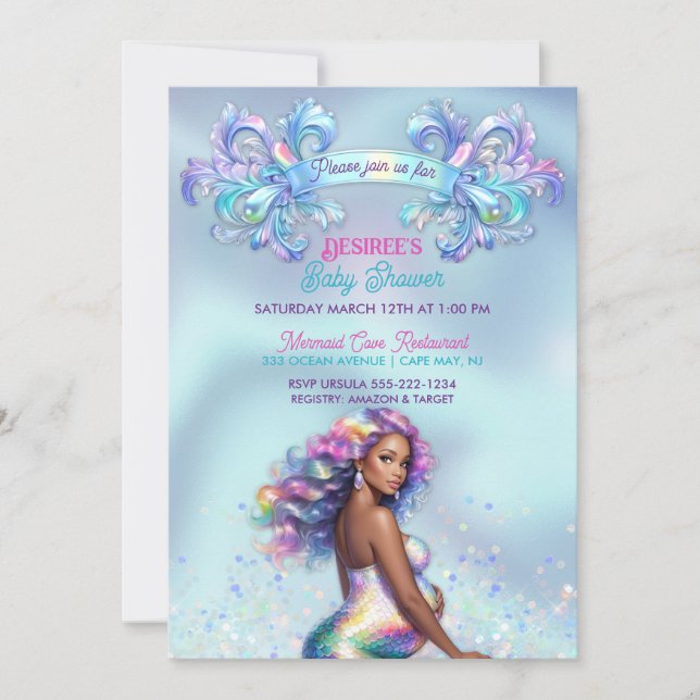 Invitation Baby shower de grossesse de maman mère (Devant)