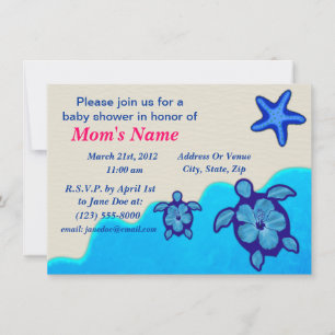Invitation Baby shower de Honu de garçon