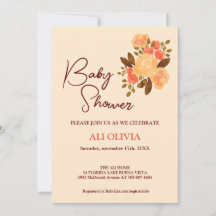 Baby shower de jardin aux fleurs d'aquarelle