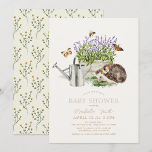 Invitation Baby shower de jardin d'abeilles de Hérisson