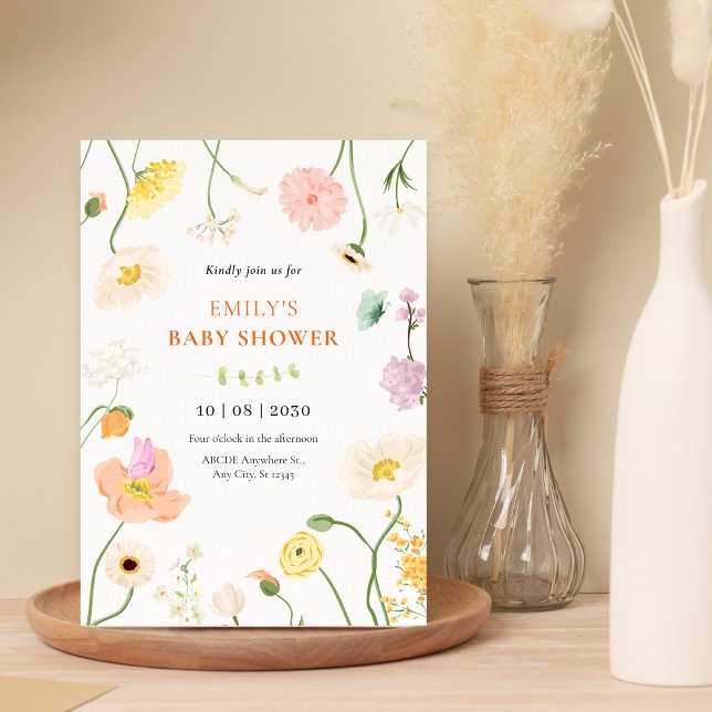 Invitation Baby shower de jardin fleuri (Créateur téléchargé)