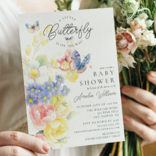 Invitation Baby shower de jardin papillon